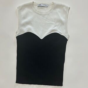 Zara Black and White Women's Top
